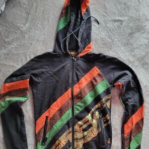 Colorful Striped Zip-Up Hoodie